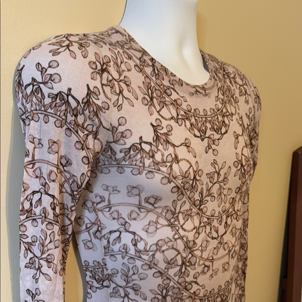 BCBGMaxAzria Light Pink and Brown Patterned Blouse - Picture 5 of 10